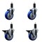 Service Caster 4'' Blue Poly Wheel Swivel 1-1/4'' Expanding Stem Caster Set 2 Brakes, 4PK SCC-EX20S414-PPUB-BLUE-2-PLB-2-114 - alternate 1